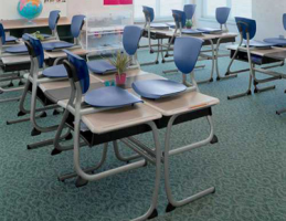 0162 - Student Desks with easy chair-off-floor design