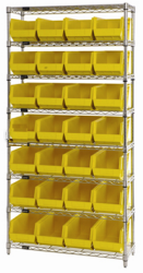 0173 - Wire Shelves with Bins